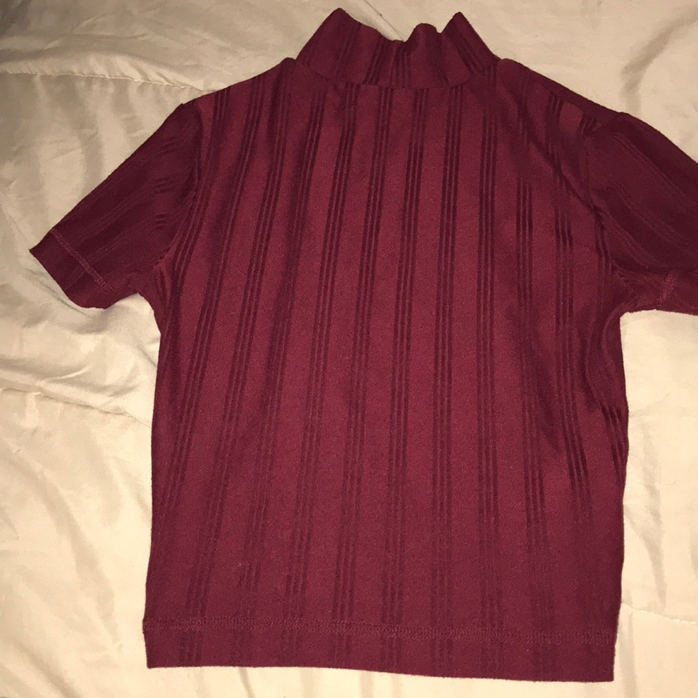 Urban Outfitters Wine Mock Cropped turtleneck